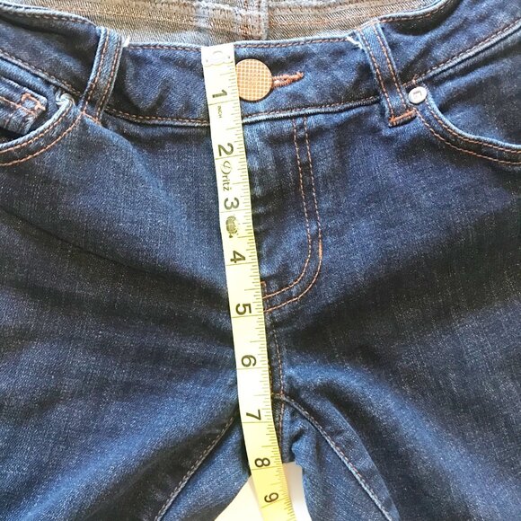CABI Skinny Dark Wash Low Rise Stretch Blue Denim Jeans Womens 2 - Picture 9 of 10